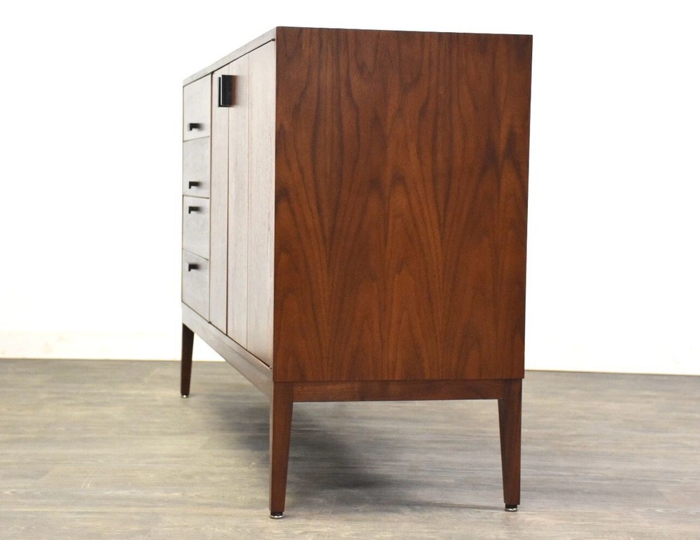 Refinished Walnut Mid Century Credenza