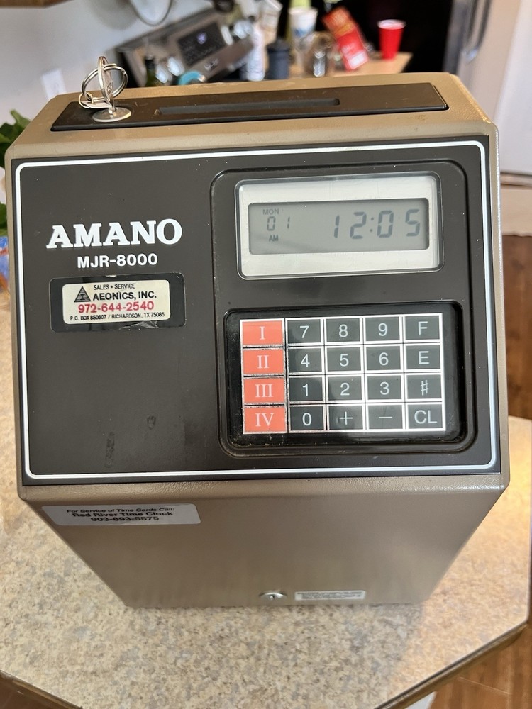 Amano MJR-8000 Computerized Standalone  Time Clock See Description