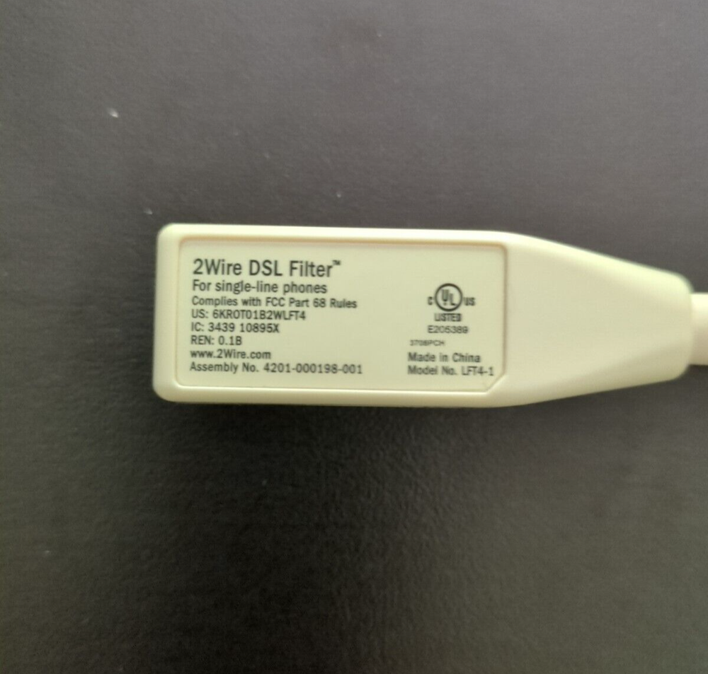 2-Wire DSL Filter 6KROTO 1B2WLFT4 DSL Phone Line