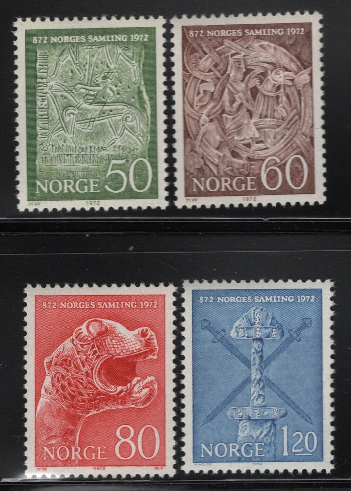 Norway 1972 Unification set Sc# 586-89 NH