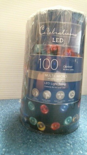Celebrations LED 100 Outdoor Multi-Micro Solar String Lights  (9465667)  FS