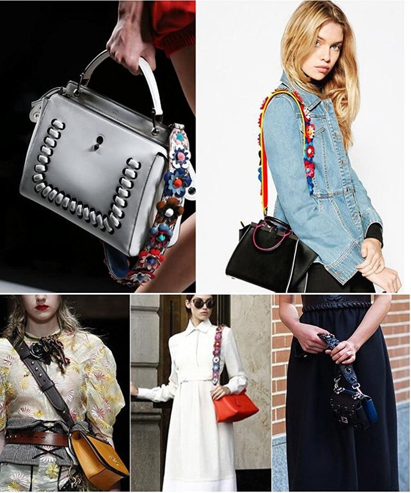 Purse Strap Replacement Guitar Style Multicolor Canvas One Size,