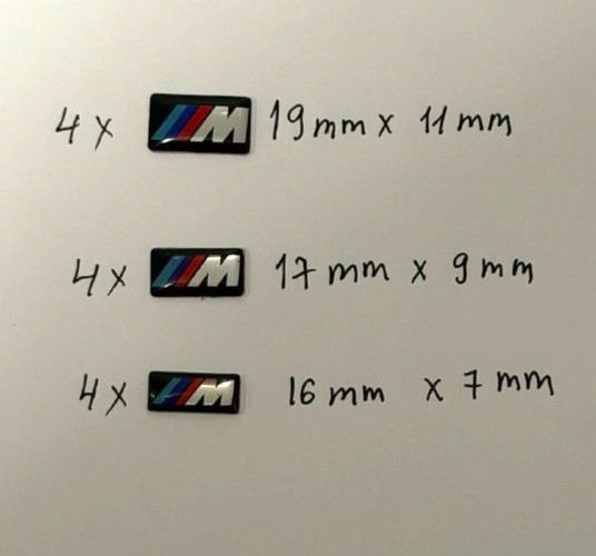 12 Pcs Rectangular Epoxy Emblem Sticker for BMW M Performance, (4pcs x 3 Size)