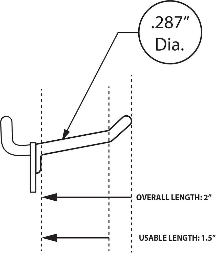 800072-BLK 2-Inch Plastic Hook, 50-Pack,Black