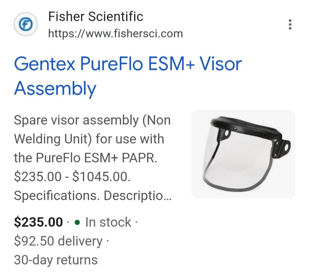 Gentex PureFlo ESM+ Visor Assembly