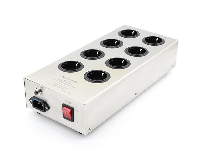 AC 220-250V HIFI E800HiFi Power Filter Device Schuko Socket 8 Way AC Power