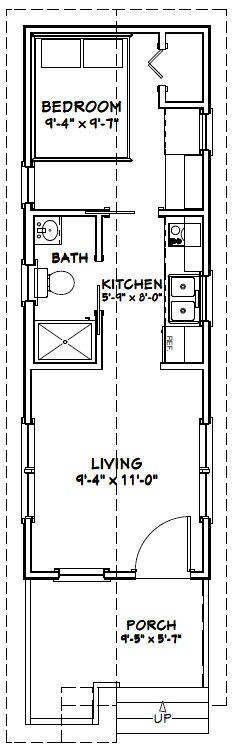 10x30 Tiny House -- 300 sq ft -- PDF Floor Plan -- Model 1