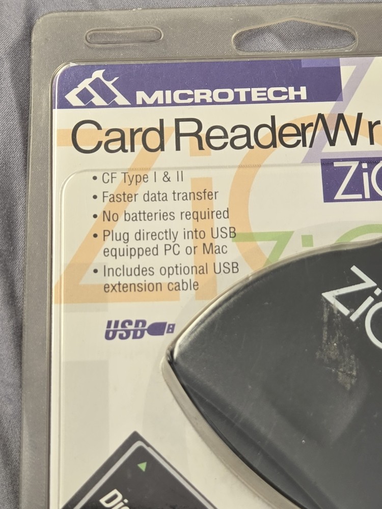ZIO MicroTech Compact Flash USB Card Reader/Writer for CF 1 & II - NOS