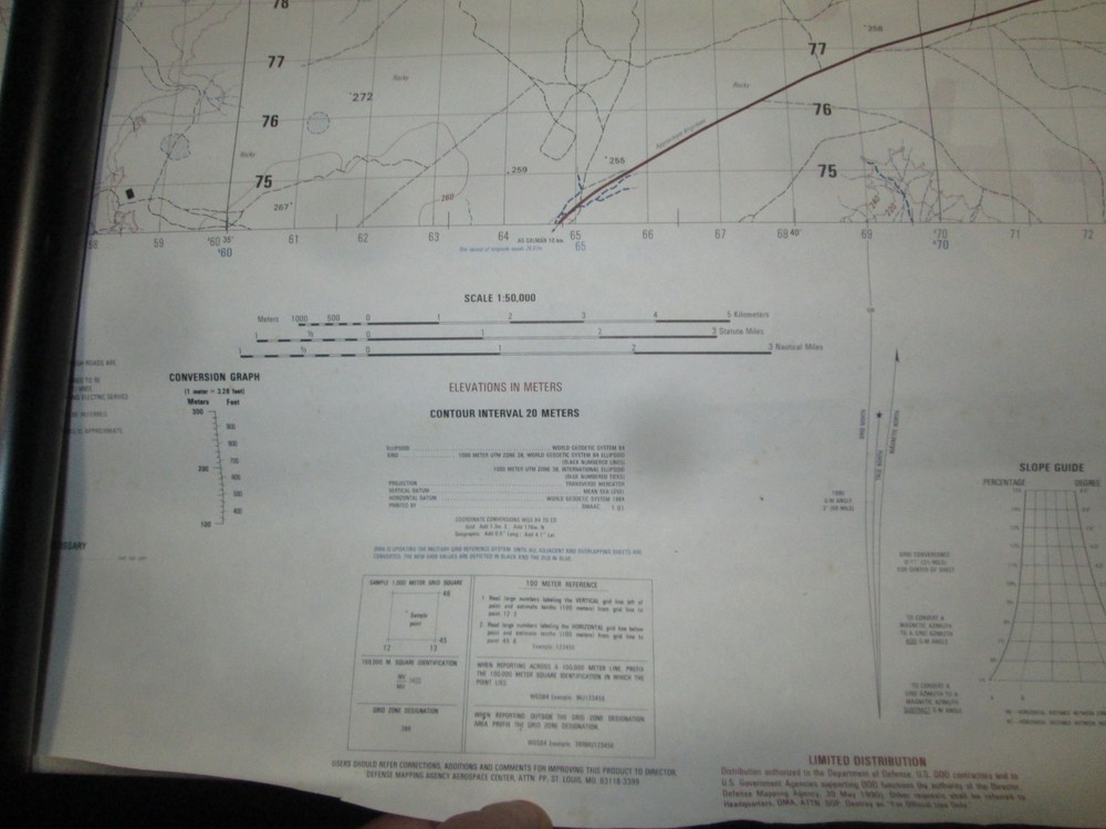 Original USGI Desert Storm Iraq Map -AS SALMAN