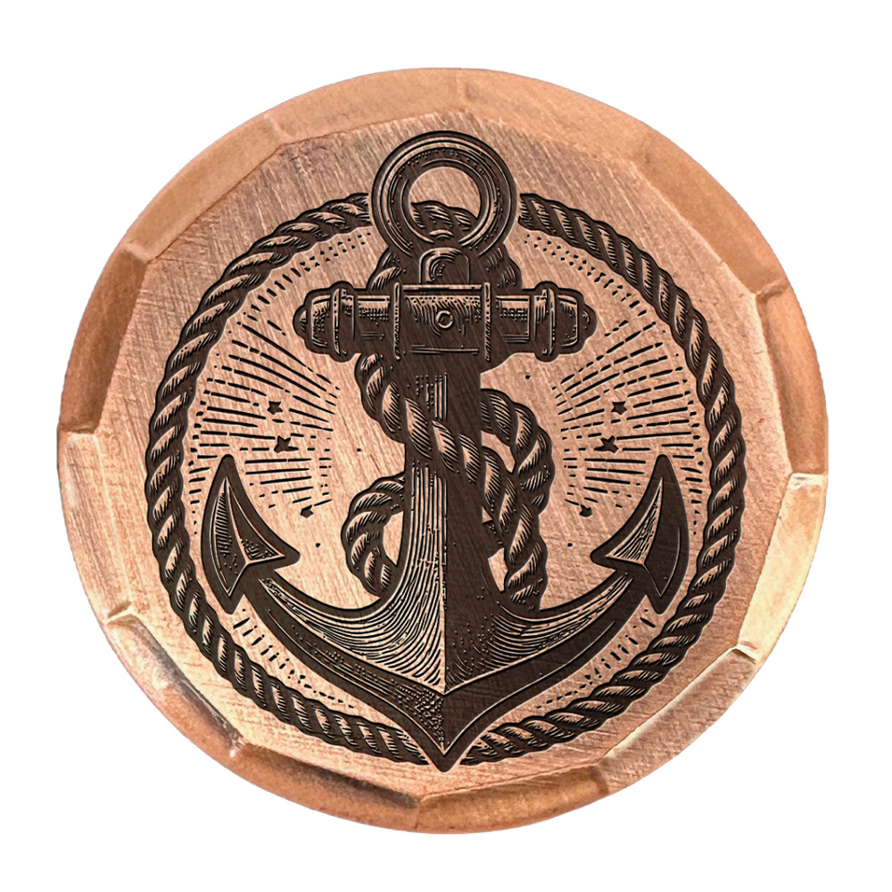 Anchor Embossed Copper Golf Ball Marker by Sunfish