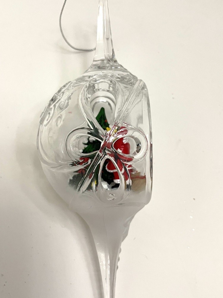 Santa and Child Decorating a Tree Egg Ornament