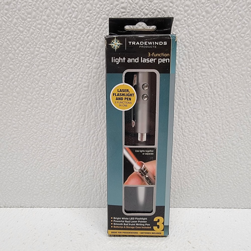 3-Function LED Flashlight Laser Pen Combo Home Office - Tradewinds Products