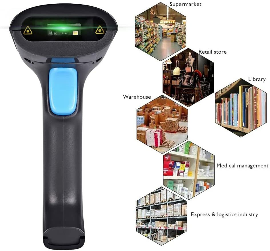 Realinn RL6200W Wireless Barcode Scanner 1D 2D QR Code Scanner USB Rechargeable