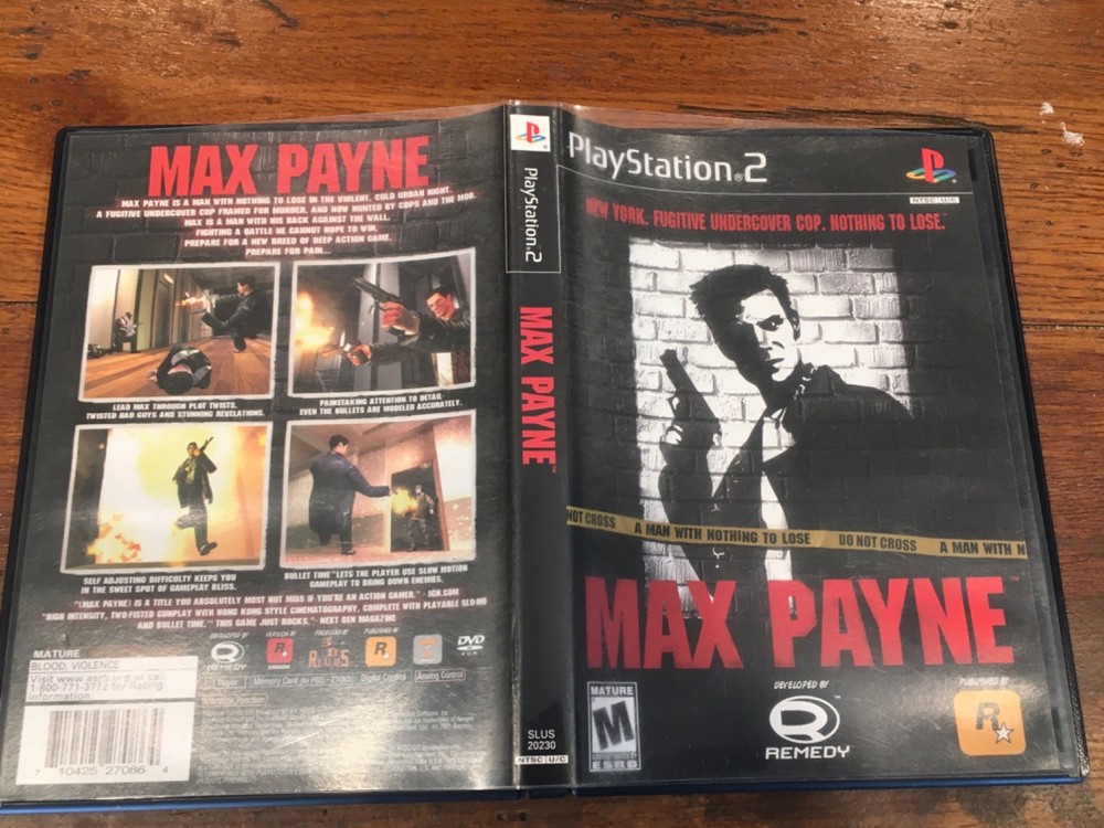 MAX PAYNE PLAYSTATION 2 CASE ONLY NO GAME