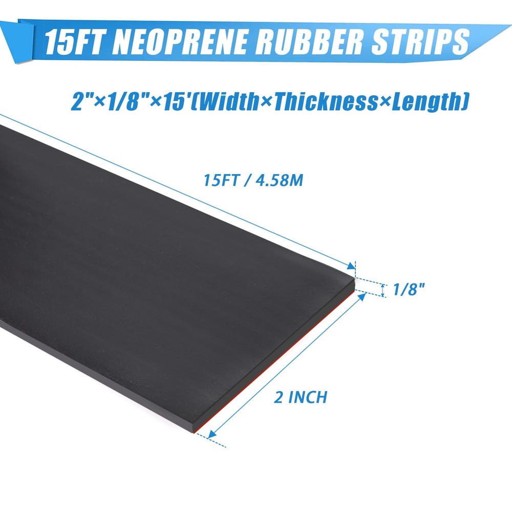 Neoprene Rubber Strips Self Adhesive Sheets, Rolls & Strips with Adhesive Bac...
