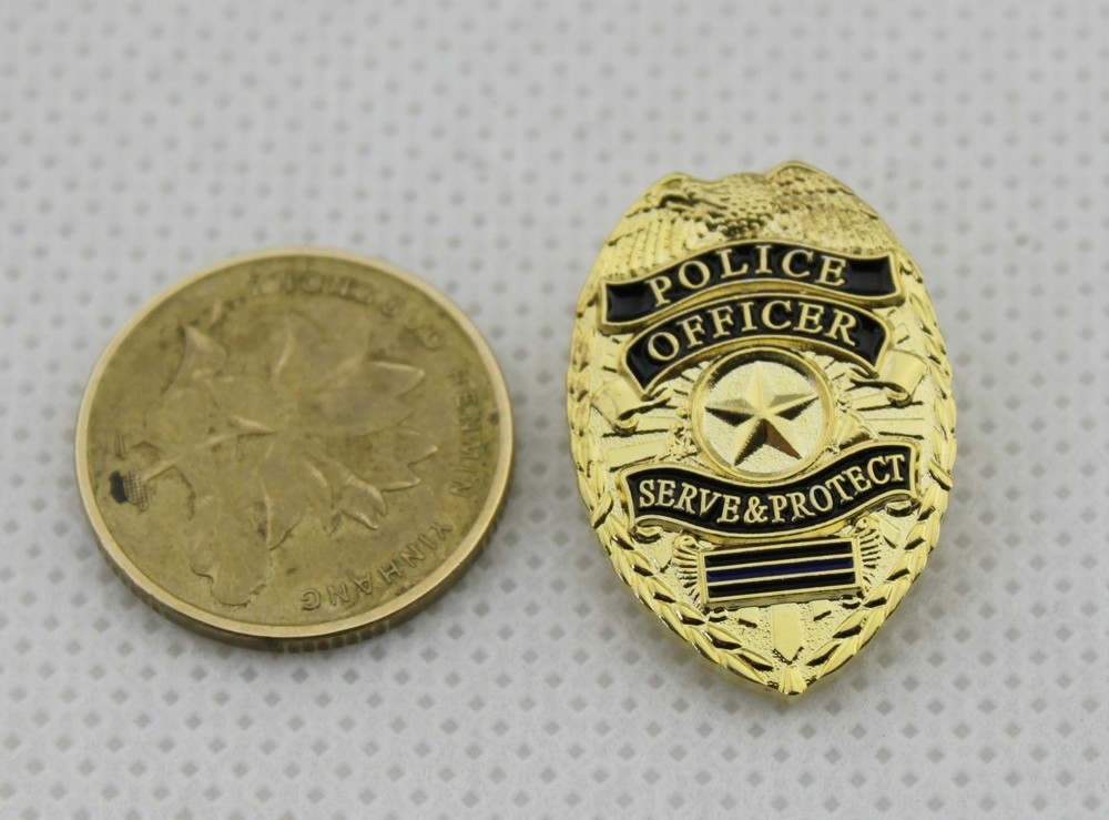 PO Service protect thin blue lapel pin