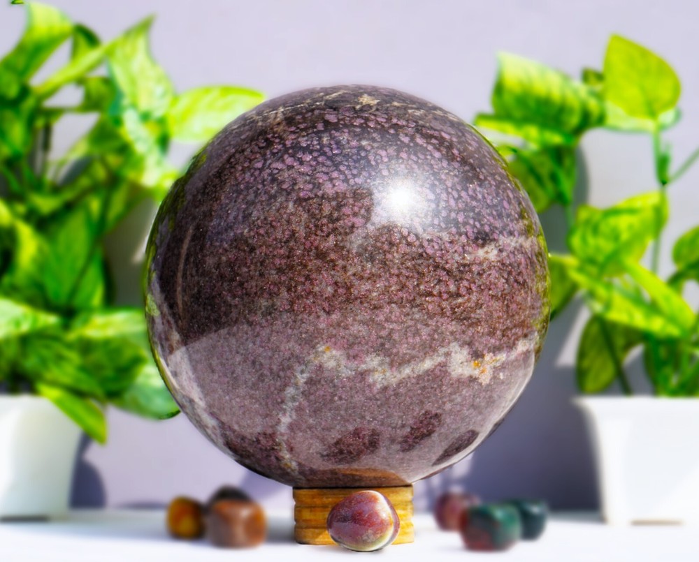 Large 170MM Pink Ruby In Spinal Matrix Stone Healing Mineral Metaphysical Sphere