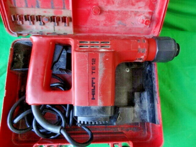 Hilti TE12 Rotary Hammer Drill + Bits & Carrying Case Tool *WORKS - NO RETURNS*