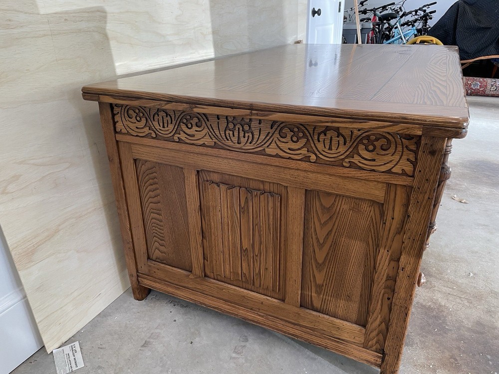Antique Chestnut with Ebony Inlay Executive Desk