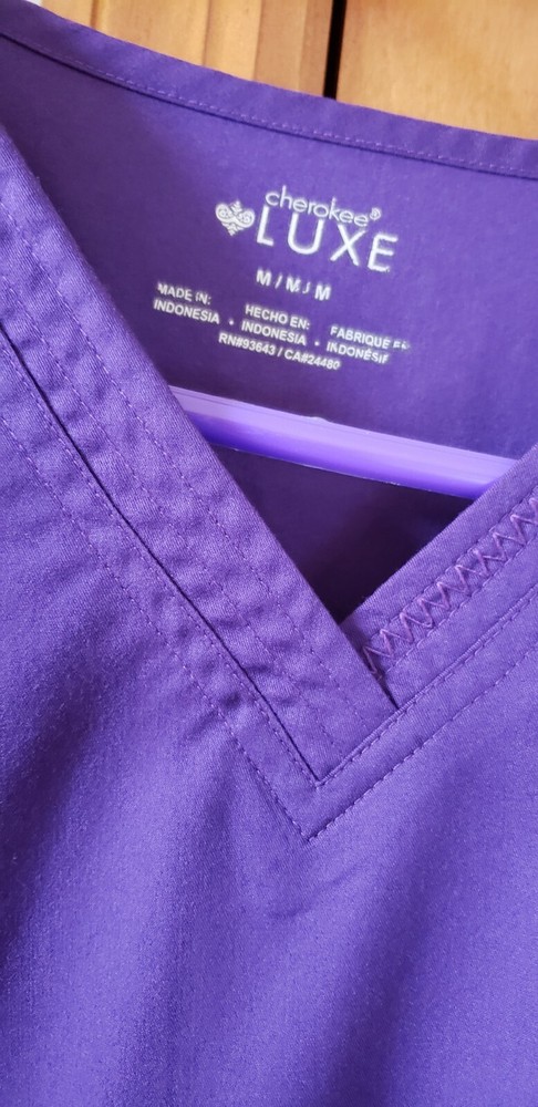 CHEROKEE LUXE PURPLE SCRUB SET