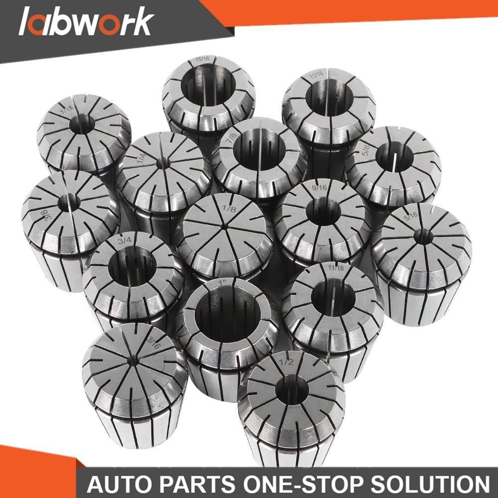 Labwork 17Pcs MT3 ER-40 Set Spring Collet Chuck Set 0.015" Precision