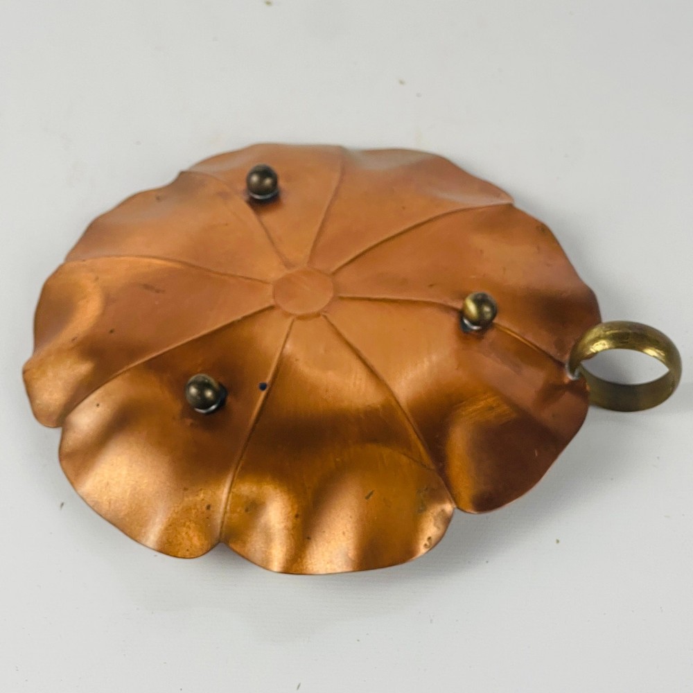 Vintage Thin Copper Dish with Handle 6 1/4”