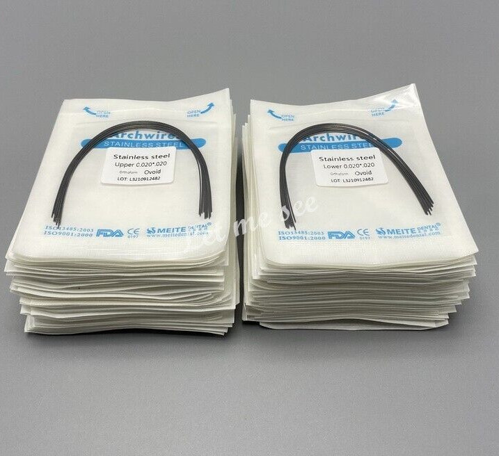 Dental Orthodontic Arch Wire Stainless Steel Round Rectangular Ovoid / Natural