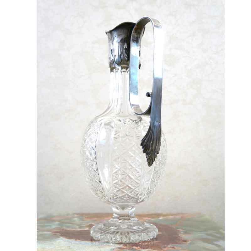 European Crystal Silver Wine Carafe