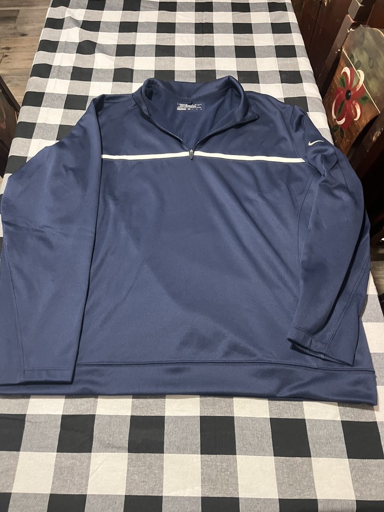 Nike Tour Performance Therma Fit Half Zip Pullover Golf Jacket Size XL Nice Navy