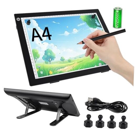 Rechargeable A4 Tracing Drawing Board,Copy Light Pad with Adjustable Foldable