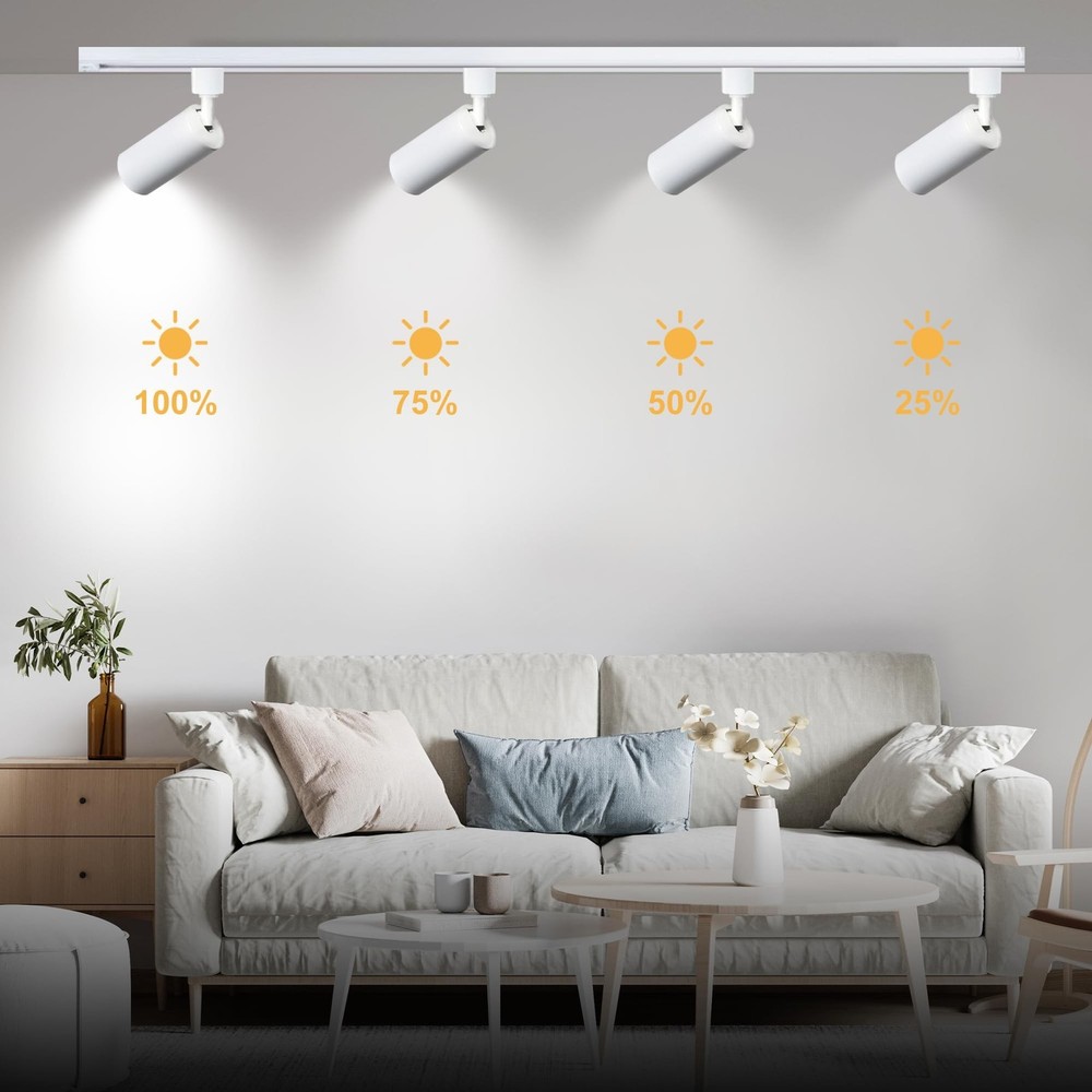 2PCS Dimmable LED White Track Lighting Heads (No Track Rails) and Replaceable...
