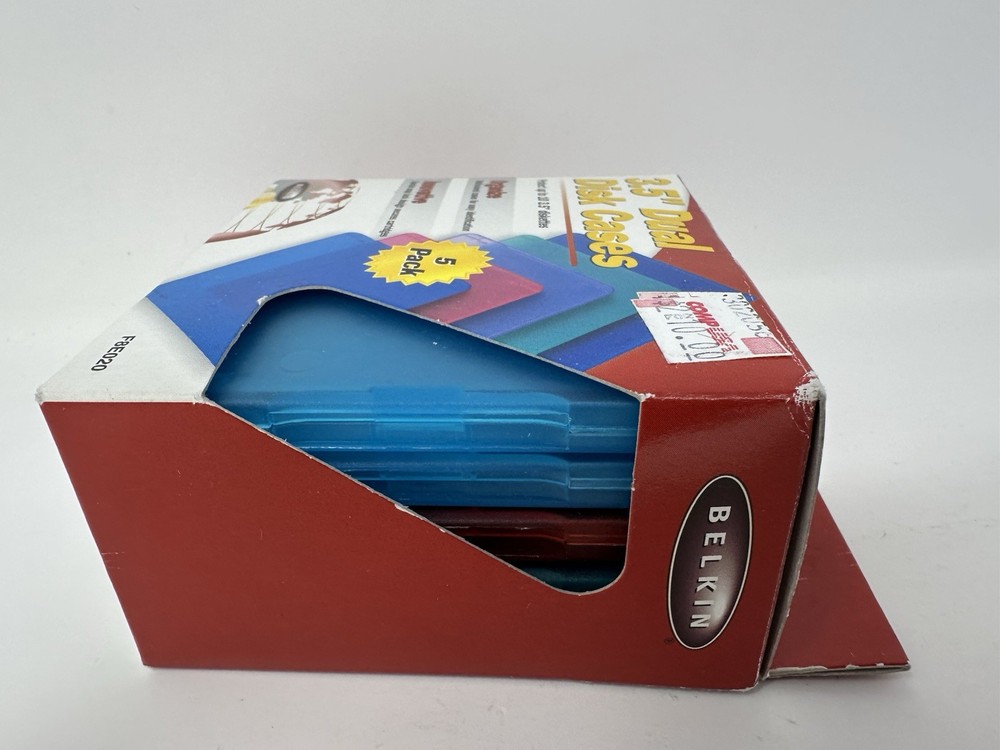 Belkin 5 Pack 3.5 Dual Diskette Case Media Storage Multi Color & 3 PACK *NEW*