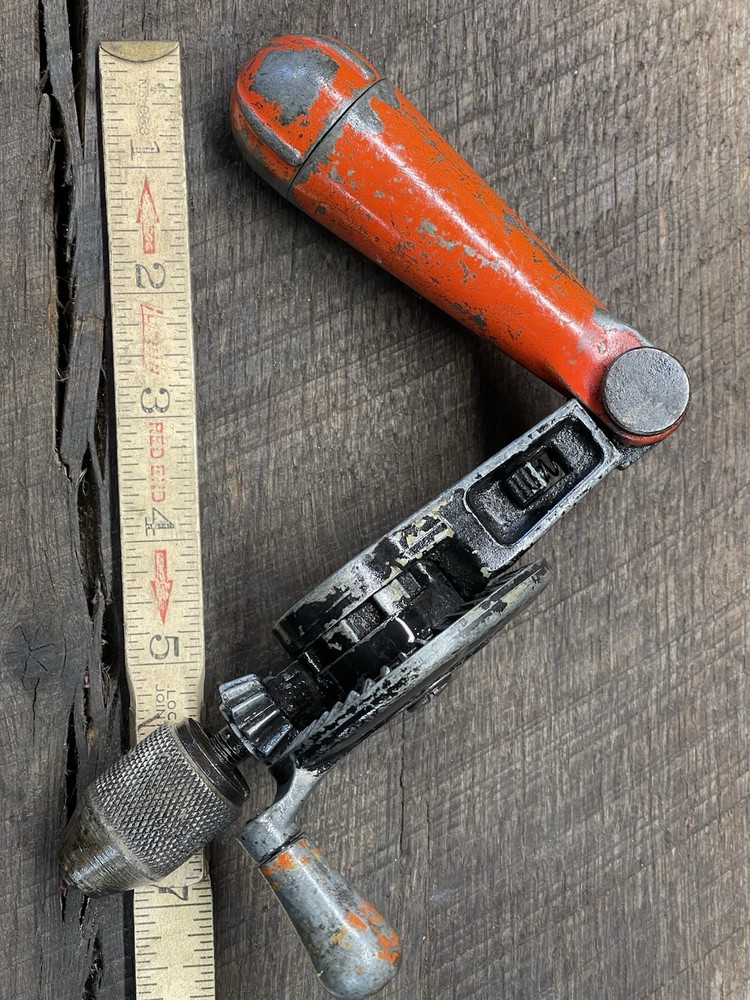 Jo Mfg. Co. JOIC Clawson Angle Hand Drill Mfg USA Adjustable. Bits In Handle