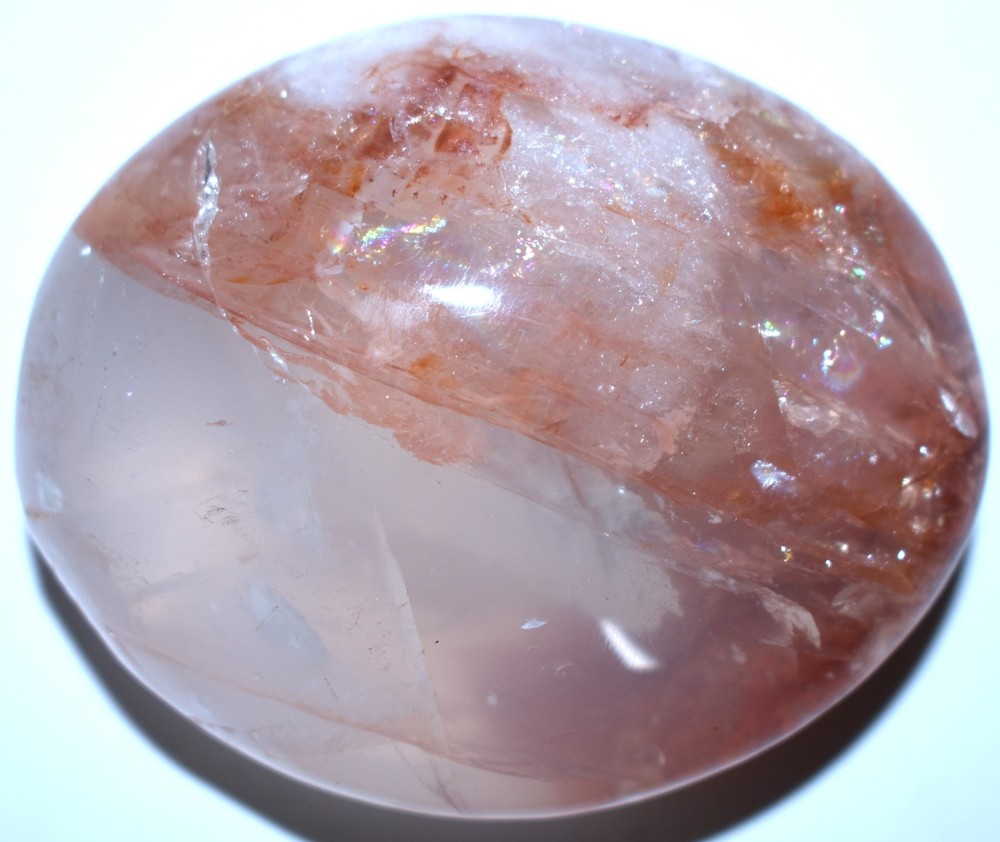 Beautiful Fire Quartz Palm Stone 2.4"/111 Grams
