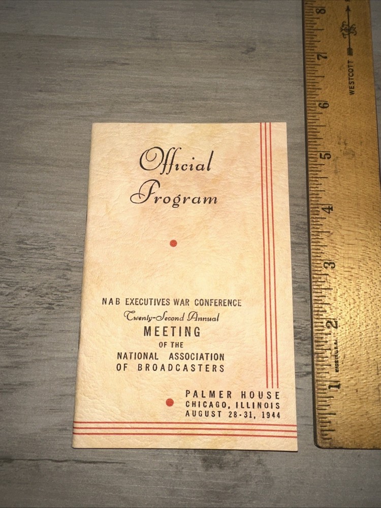 National Association Of Broadcasters Official Program, 1944 War Conference