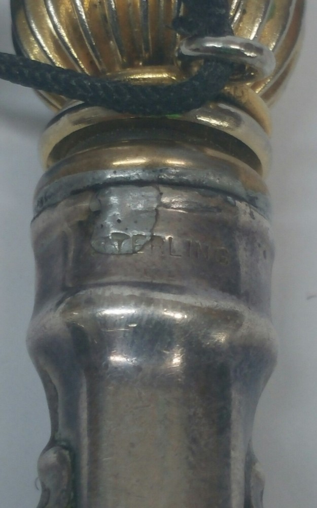Art Noveau style Solid Sterling Silver Perfume Scent Bottle 3''