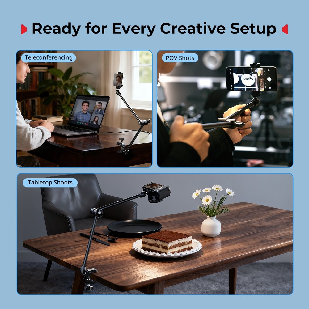 SmallRig Desktop Magic Arm Support with Crab-Shaped Clamp Kit for Smartphone