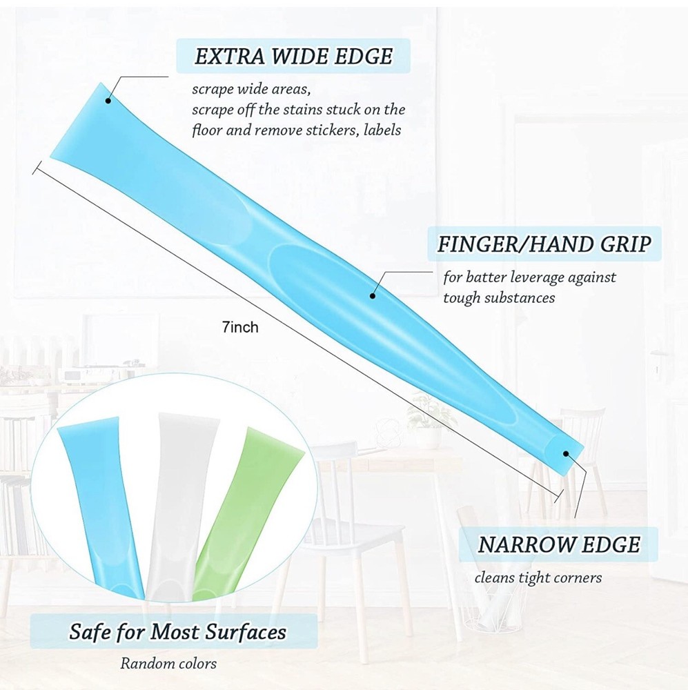 6PC Plastic Scraper Tool Non-Scratch Cleaning Lottery Ticket Scratcher