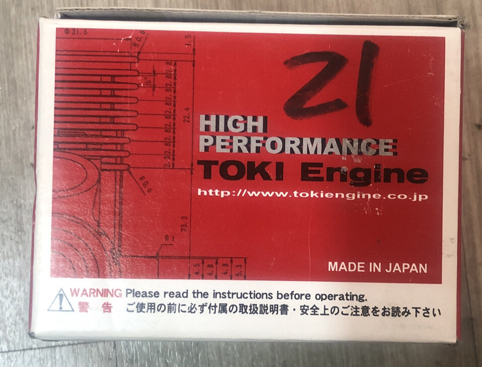 Toki Engine High performance, 21 slide carb, SG crank rear exhaust pull start