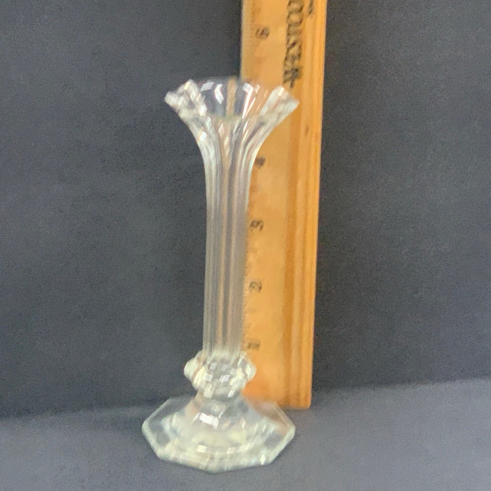 Clear Plastic Flared Petal Ruffle Candlestick Candleholder