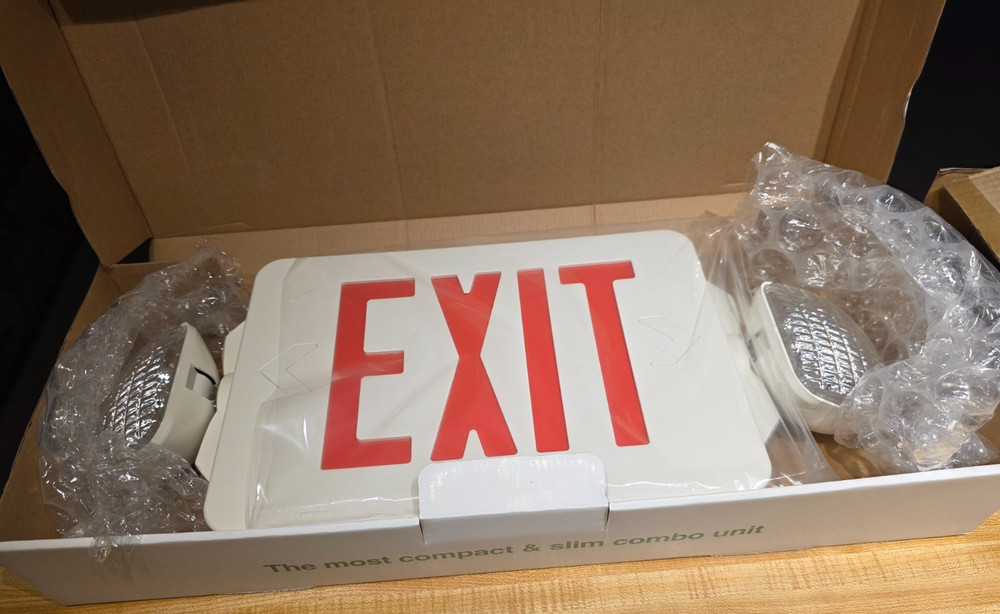 Exit Sign New in Box Compact & Slim Combo Unit