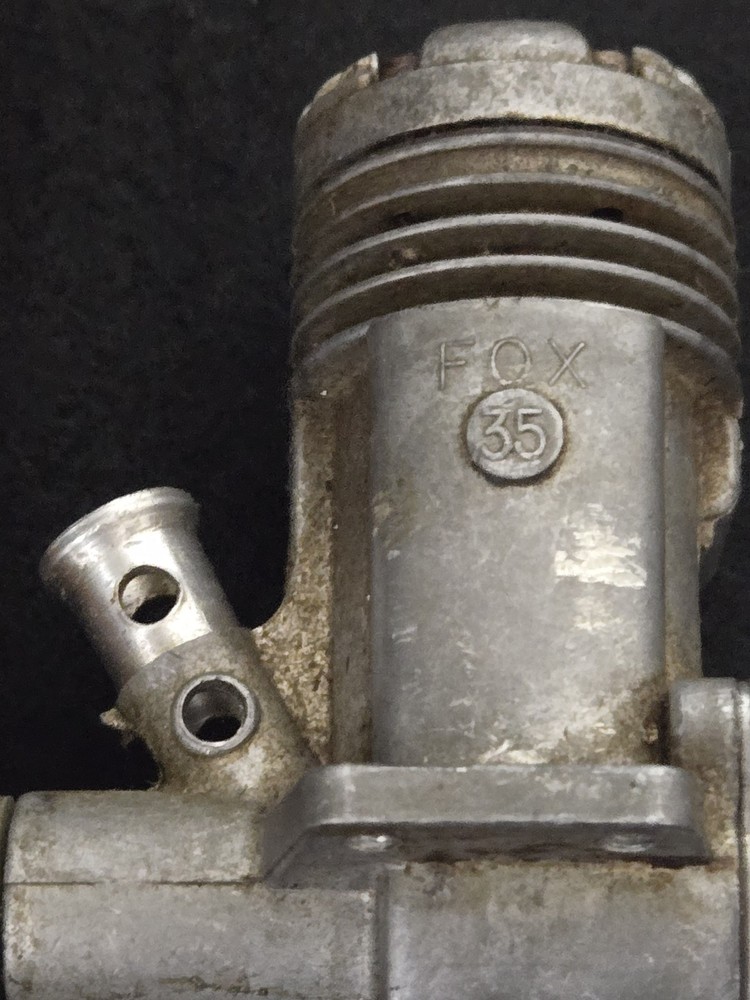 FOX 35 STUNT CONTROL LINE ENGINE, PRE-OWNED, GOOD COMPRESSION custom carb??