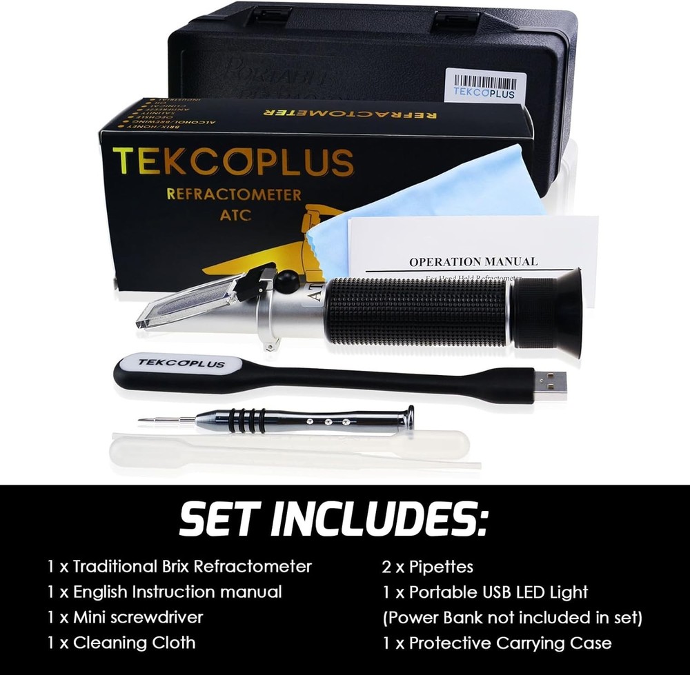 0-10 Brix Refractometer for Testing Sugar Content Maple sap Syrup, Low-Concen...