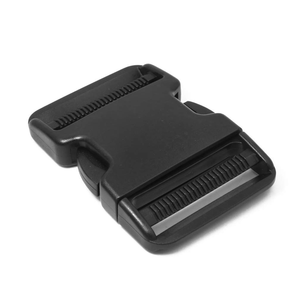 6 Pack 2 Inch Flat Dual Adjustable Plastic Side Release 2inch, Black