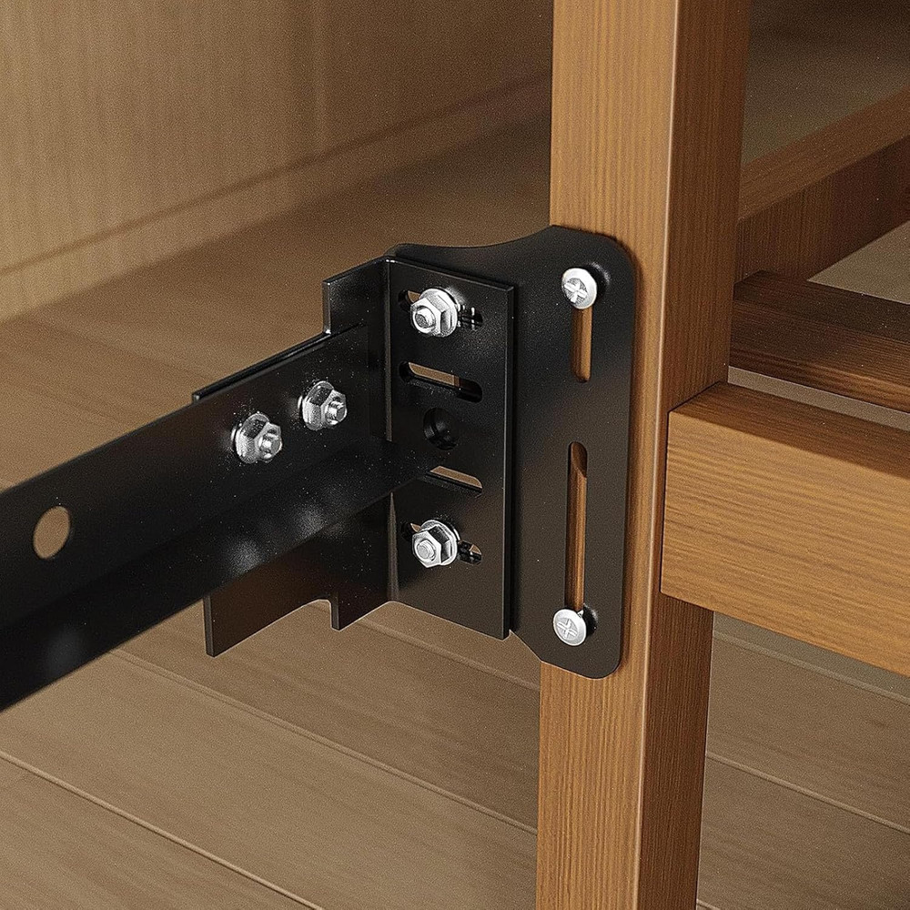 Bed Frame Bracket Adapter Kit for Connecting Headboard and Footboard, Black