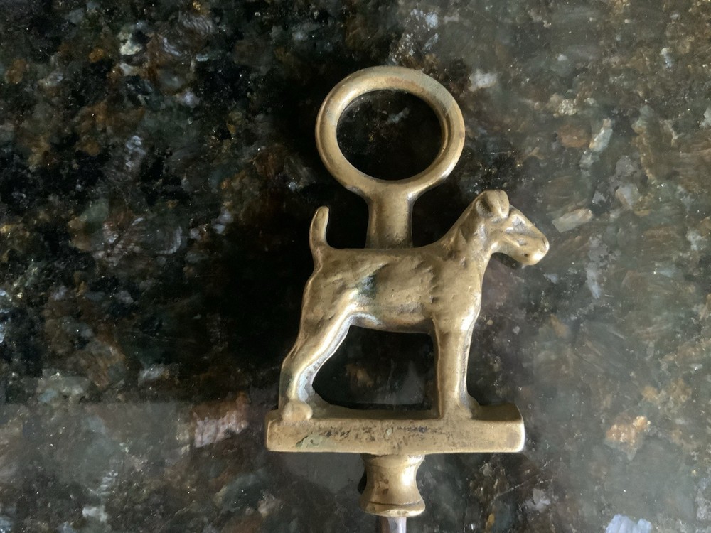 Vintage Brass Airedale Corkscrew