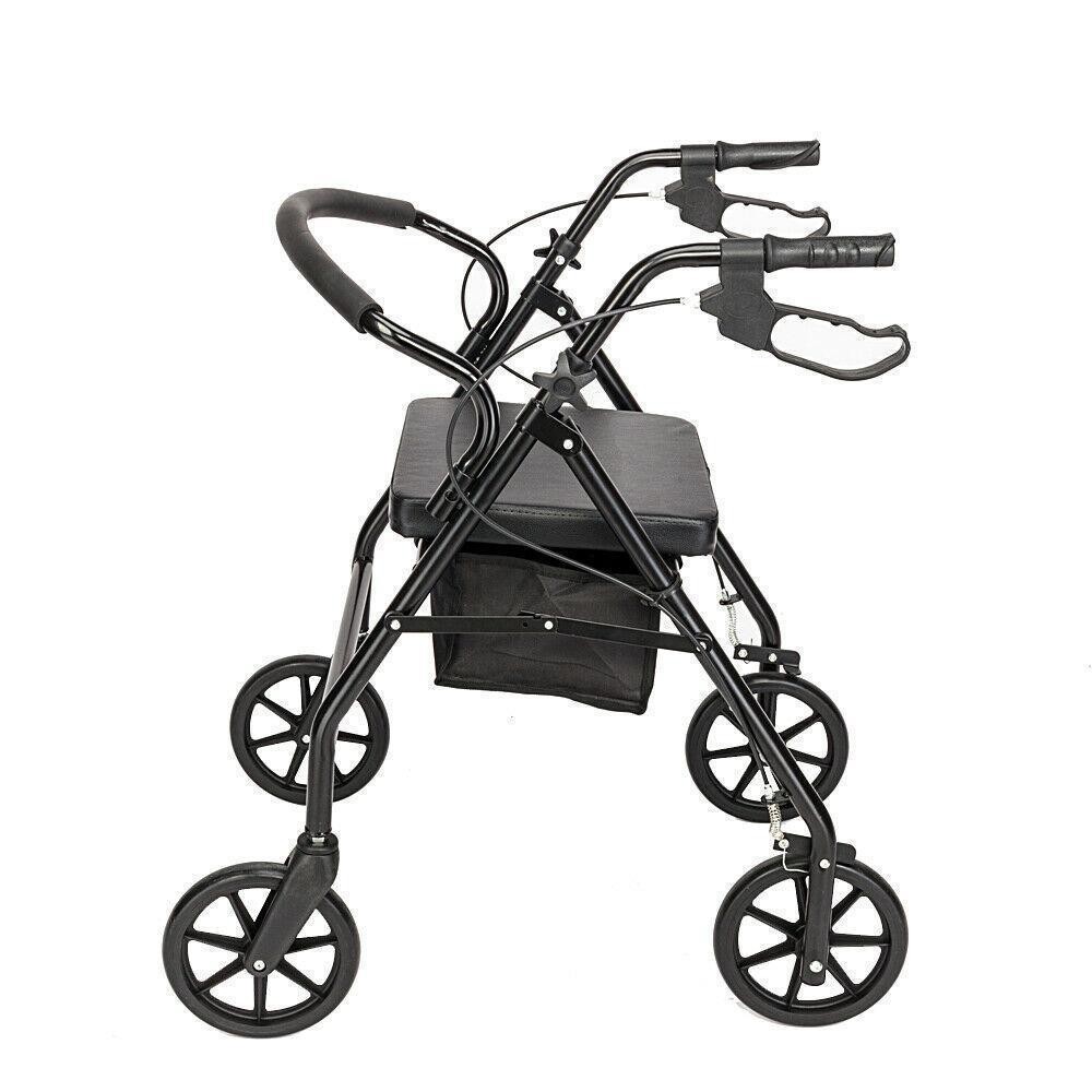 Rolling Walker Rollator - Rolling Walker with Seat - Folding 4 Wheel Walker