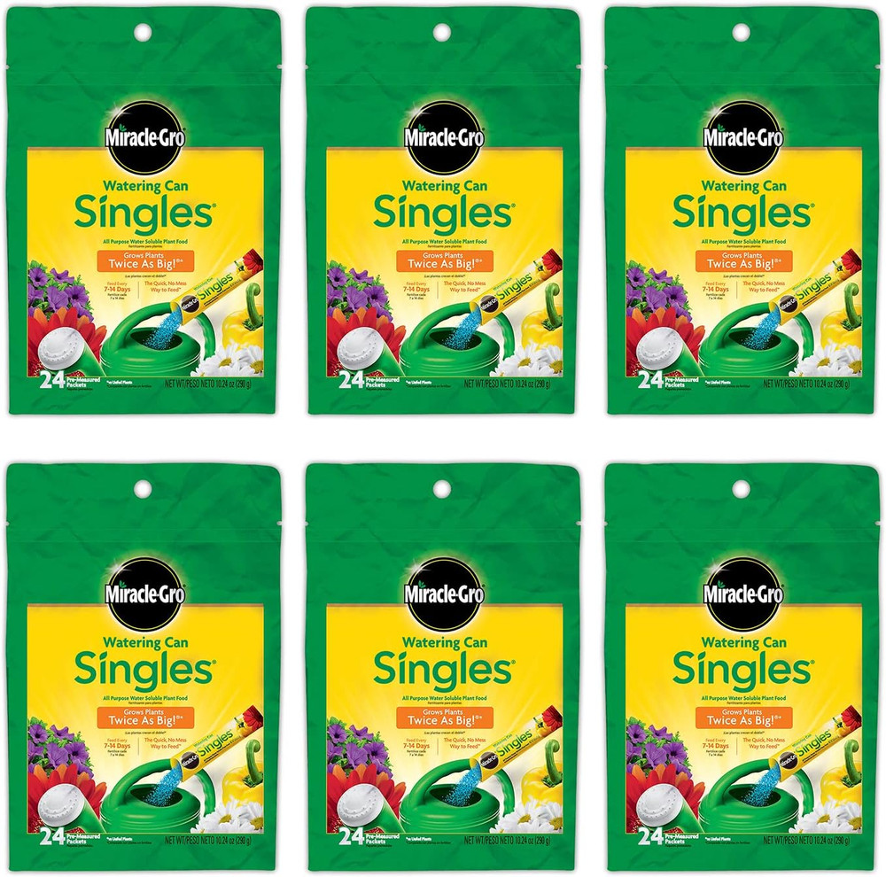 Miracle-Gro Watering Can Singles Includes 24 Pre Measured Packets (6 Pack)