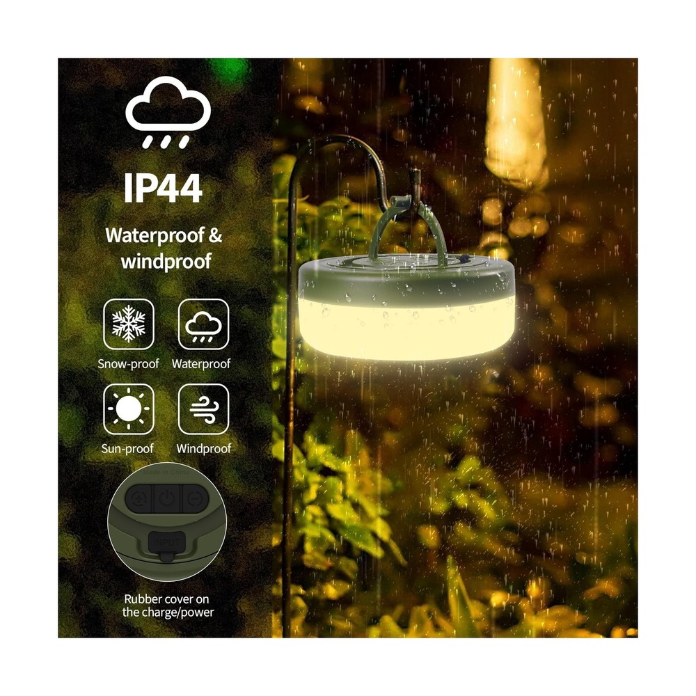 Camping String Lights, 4000mAh Rechargeable Tent Lights String with... Fast Ship