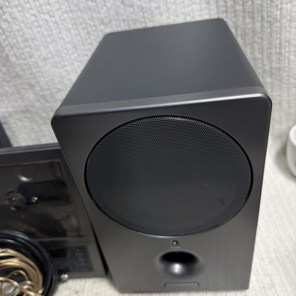 Brookstone Wafer-Thin CD System MP3 Player Flat Panel Speakers Subwoofer Remote